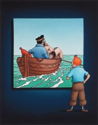Ole Ahlberg Tintin - The Boat canvas print