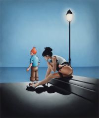 Ole Ahlberg Tintin - The Thinker canvas print