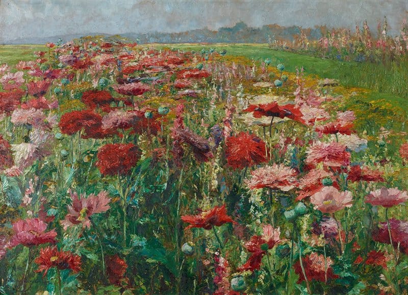 Tableaux sur toile, reproduction de Olga Wisinger-florian Blooming Poppies Ca. 1895-1900