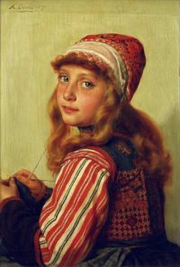Ooms Karel Porträt eines Mädchens 1891