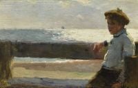Osborne Walter Frederick Seated Boy And Sea 1884 canvas print