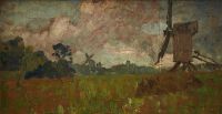 Osslund Helmer Dutch Landscape With Windmill canvas print