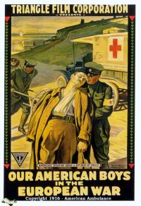 ملصق فيلم أولادنا الأمريكيين في الحرب الأوروبية عام 1916