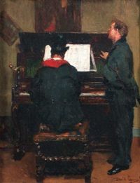 Oyens David Le Peintre Musicien 1874 canvas print