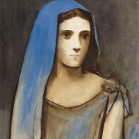 Pablo Picasso busto de mujer en velo azul 1924