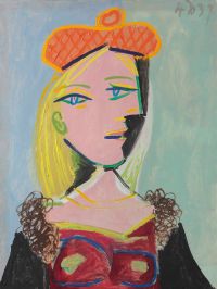 Pablo Picasso Femme Au Beret Orange Et Au Col De Fourrure Marie-therese 1937 canvas print