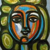 Pablo Picasso Hoofd van een vrouw met groene krullen 1946