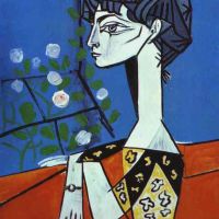 Pablo Picasso Jacqueline con flores 1954