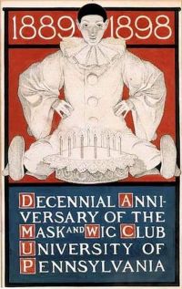 Parrish Maxfield Decennial Anniversary Cover For The Mask And Wig Club Poster Ca. 1898