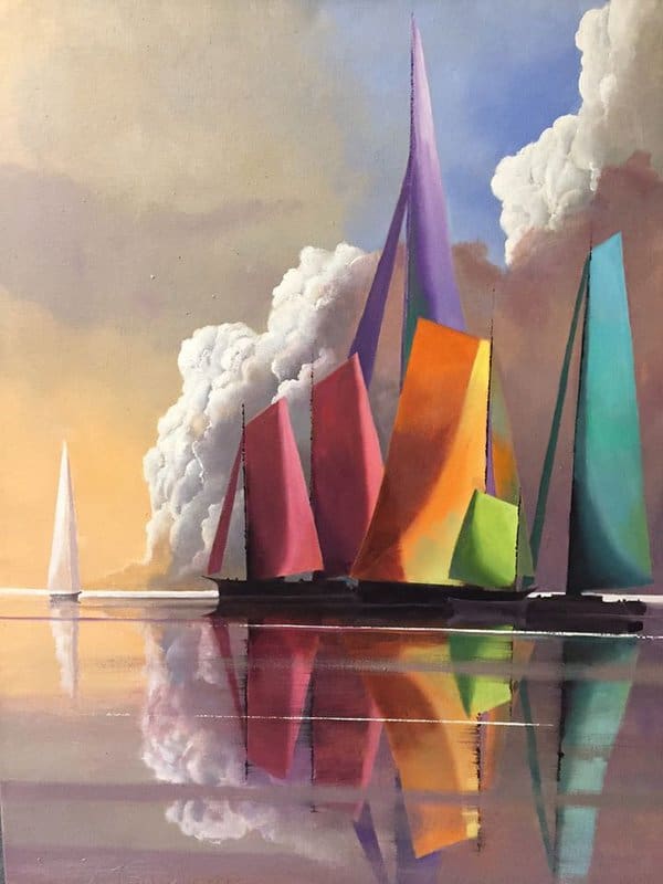 Tableaux sur toile, reproduction de Paul G. Stone A Spectrum Of Sails Ca. 1975