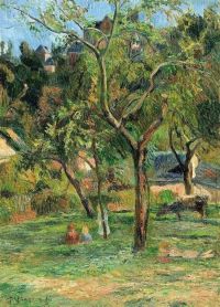 Paul Gauguin An Orchard Under The Church Of Bihorel 1884