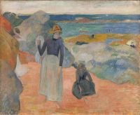 Paul Gauguin Sur La Plage in Bretagna 1889