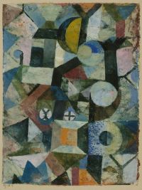 Paul Klee Komposition mit dem gelben Halbmond und dem Y 1918