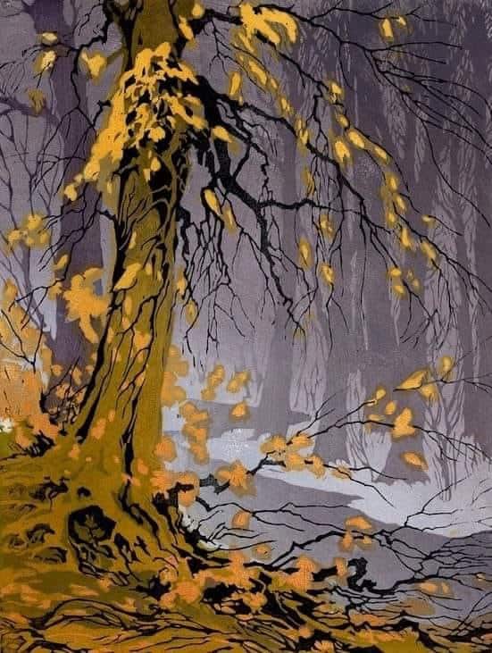 Paul Oscar Droege Contrast Of Fall And Foggy Snow canvas print