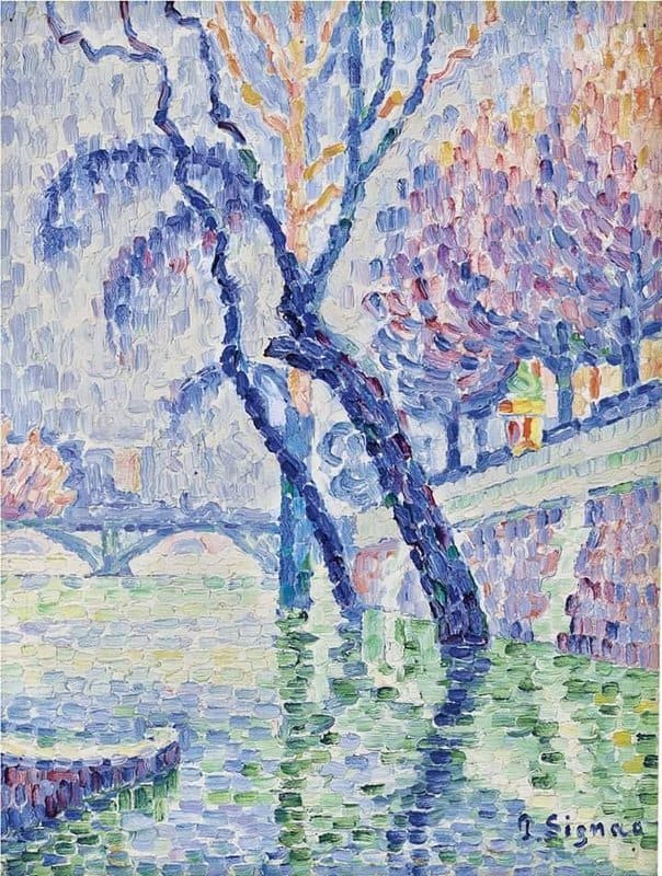 Tableaux sur toile, reproduction de Paul Signac Pont Des Arts Inondation 1930