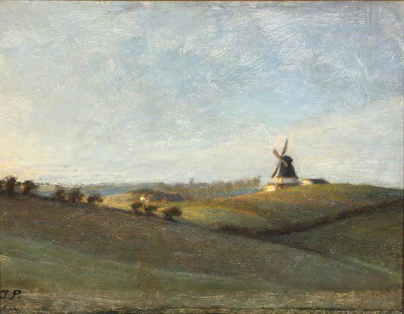 Paulsen Julius A Landscape With A Windmill In The Evening Sun canvas print