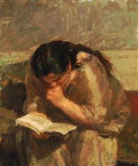 بولسن يوليوس امرأة تقرأ كتابًا