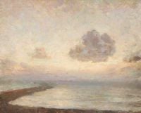 Paulsen Julius Coastal View With Evening Light Breaking Through The Clouds canvas print