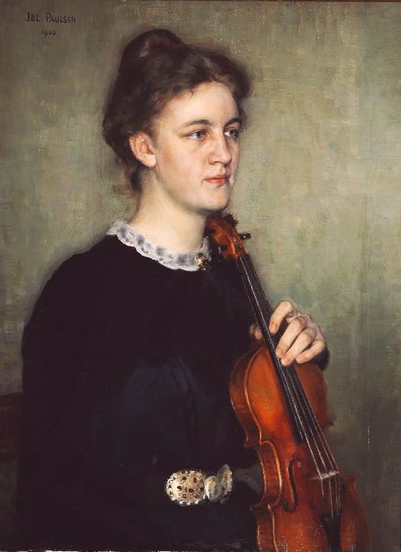 Paulsen Julius Portrait Of The Violinist Karen Bramsen 1900 canvas print