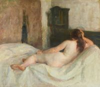 Paulsen Julius Reclining Nude On A Day Bed canvas print