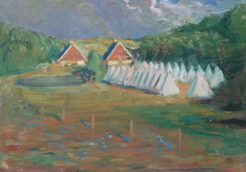 Paulsen Julius View Of A Summer Camp At Tirbirke 1917 canvas print
