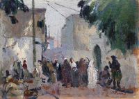 Pavil Elie Arabs In A Market 1920