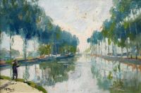 Pavil Elie Fishing On The Seine Ca. 1910