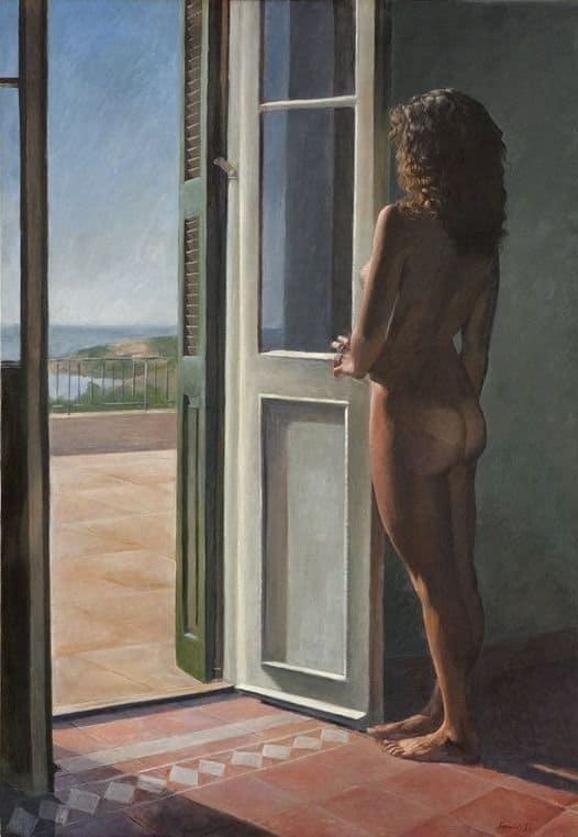 Tableaux sur toile, reproduction de Pavlos Samios Nude By The Door 1978