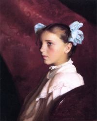 Paxton Elizabeth Okie Girl With Blue Bows canvas print