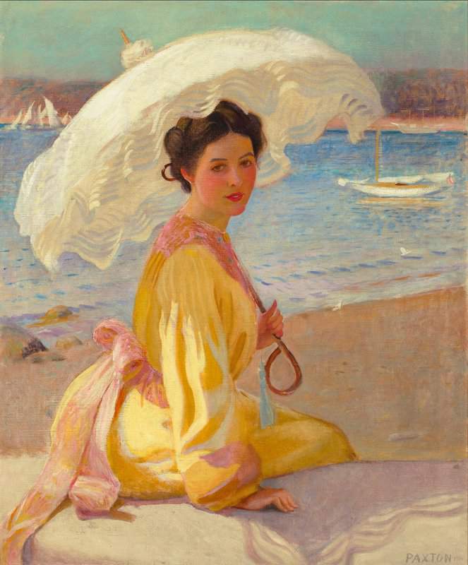 Paxton Elizabeth Okie Girl With The Sea Beyond 190x canvas print