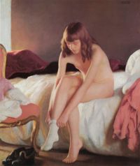 Paxton Elizabeth Okie Nude On Bed canvas print