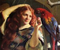 Paxton Elizabeth Okie Reddy And The Macaw 1918 canvas print