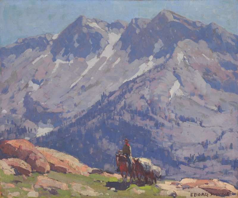 Payne Edgar A Rider With Packhorses In The Sierras canvas print