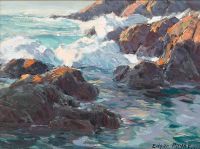 Payne Edgar A Rocky Coastal Seascape 1919