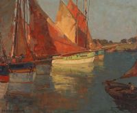 Payne Edgar Französische Fischerboote vor Anker