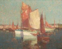 Payne Edgar Französische Fischerboote vor der Küste