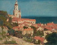 Payne Edgar mit Blick auf Mentone Frankreich 1923