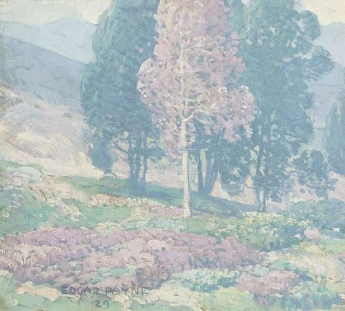 Payne Edgar Poplars At Sunset 1929 canvas print