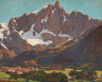 Payne Edgar Stockhorn Mountain And Town canvas print