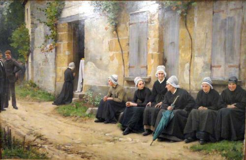 Pearce Charles Sprague A Village Funeral In Brittany 1891 canvas print
