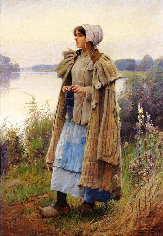 Pearce Charles Sprague Knitting In The Fields Ca. 1890 canvas print