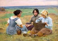 Pearce Charles Sprague Lunch Break In The Fields 1885 canvas print