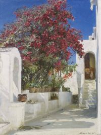 Peder Severin Kr Yer Oleanders In Bloom Capri 1896