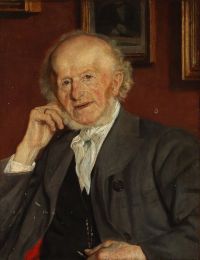 Pedersen Viggo Porträt des Künstlers Schwiegervater Pfarrer Julius Theodor Borup Leinwanddruck