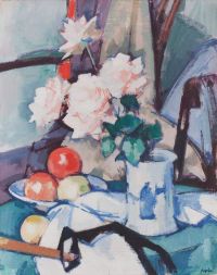 Peploe Samuel John Still Life With Roses In A Chinese Vase Early 1920s canvas print