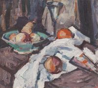 Peploe Samuel John Still Life With Wine Glass And Fruit Ca. 1929 canvas print