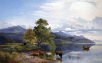 Percy Sidney Richard A Lakeland Scene 1863 canvas print