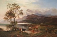 بيرسي سيدني ريتشارد منظر بالقرب من بارماوث شمال ويلز 1864