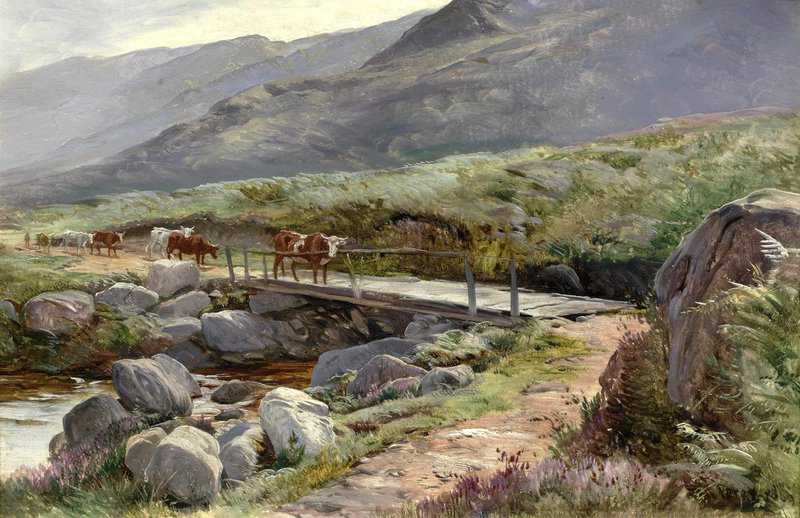Percy Sidney Richard Cattle Roaming The Welsh Countryside 1869 canvas print