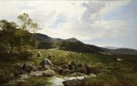 Percy Sidney Richard Landscape With Children Playing By A Stream 1860 canvas print